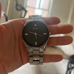 Fossil stainless steel watch with grey face